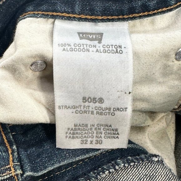 Levi Strauss Men's Size 32x30 Red Tag 505 Straight Fit Denim Blue Jeans Preowned - Picture 7 of 14